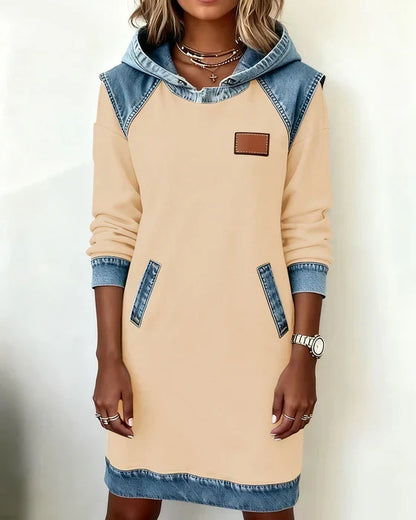 Women's Hooded Casual Midi Dress view 11