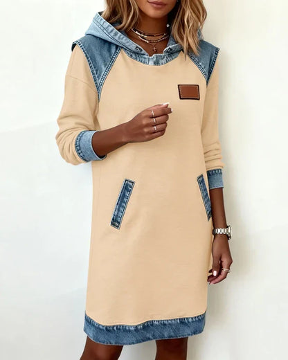 Women's Hooded Casual Midi Dress view 12