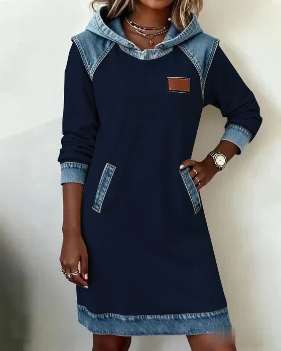 Women's Hooded Casual Midi Dress view 13