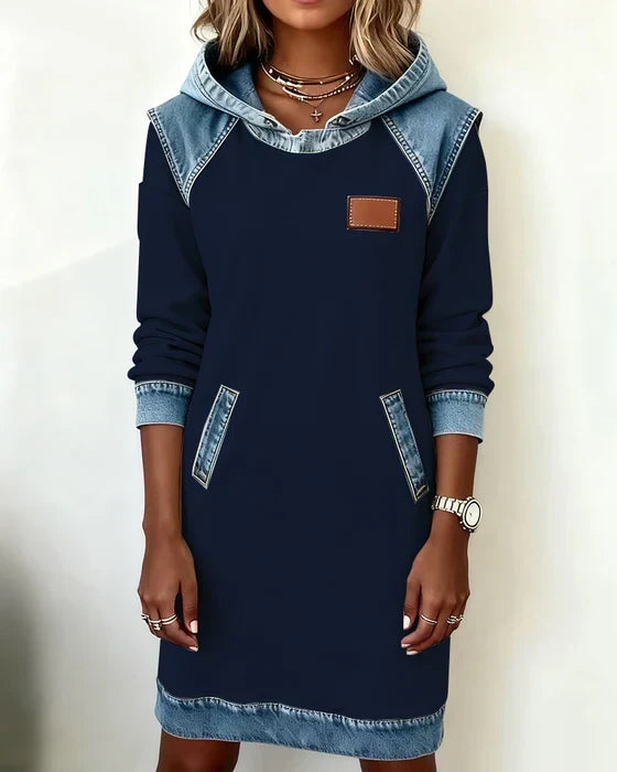 Women's Hooded Casual Midi Dress view 14