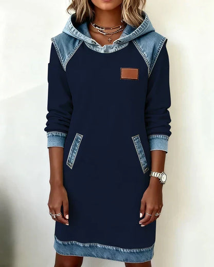 Women's Hooded Casual Midi Dress view 14