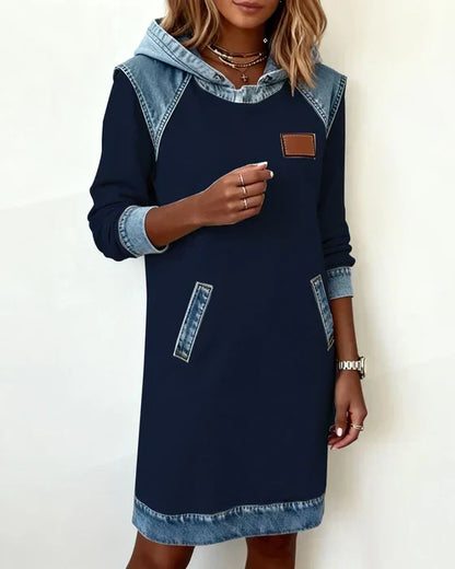 Women's Hooded Casual Midi Dress view 15