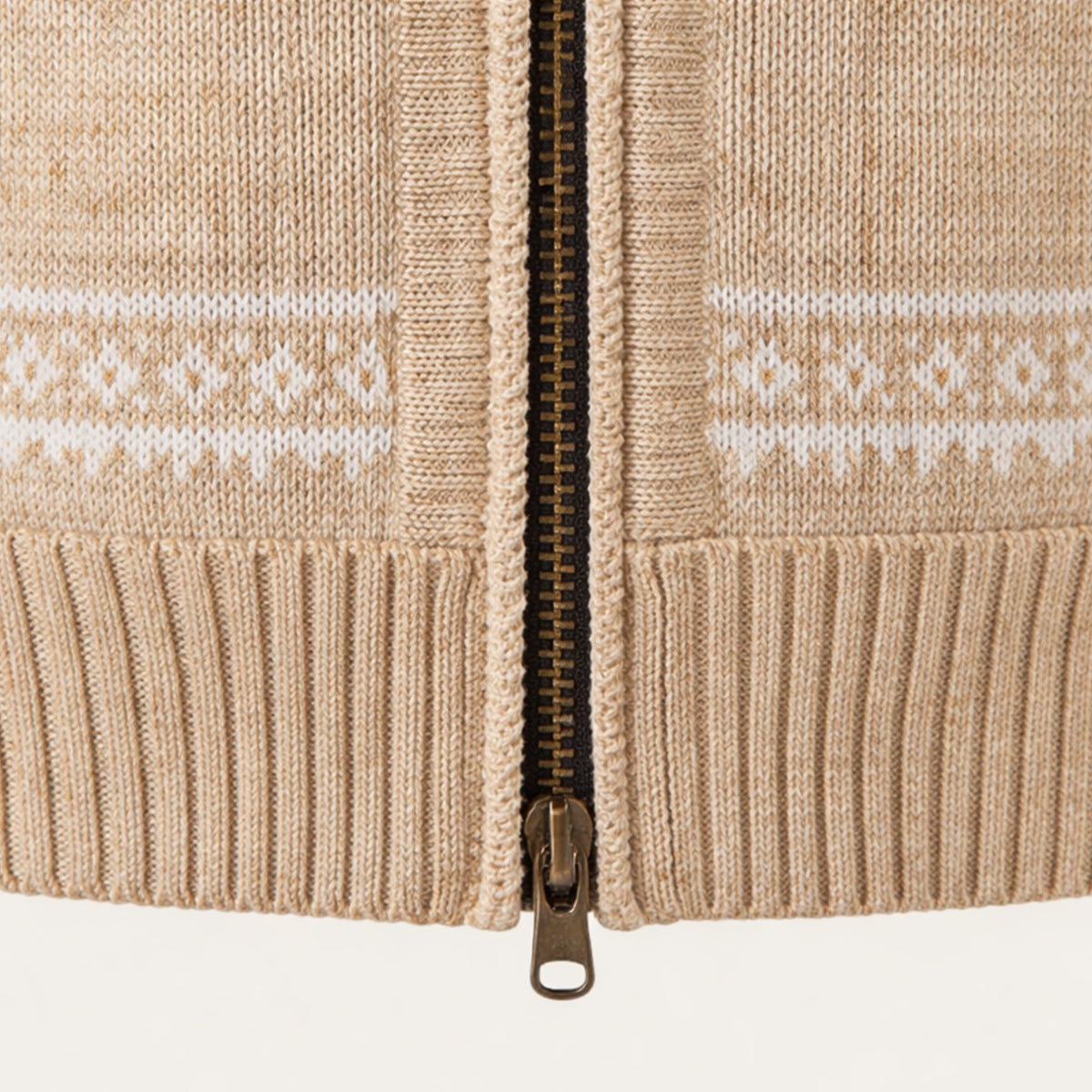 Men's Checked Knitted Zip Up Cardigan view 3
