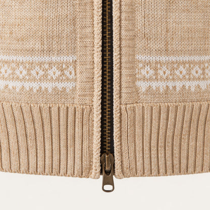 Men's Checked Knitted Zip Up Cardigan view 3