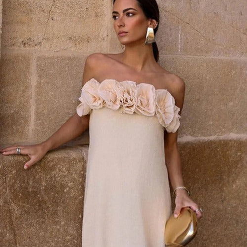 Women's Sand Off Shoulder Maxi Dress