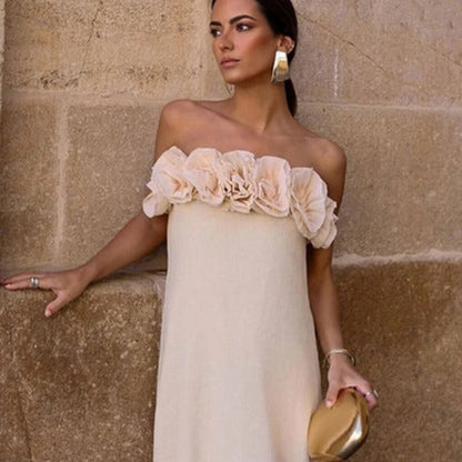Women's Sand Off Shoulder Maxi Dress