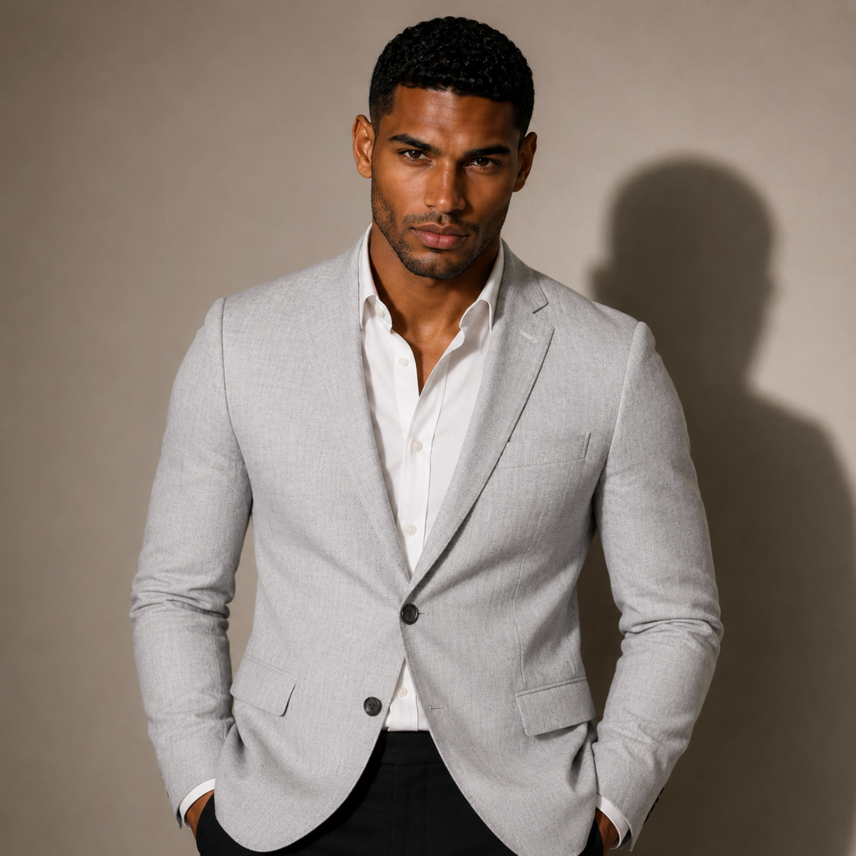 Men's Slim Fit Casual Blazer in Grey