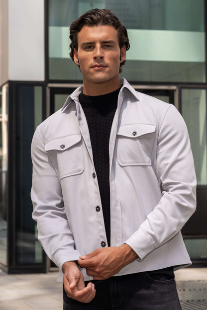 Men's Stretch Long Sleeve Patch Pocket Overshirt
