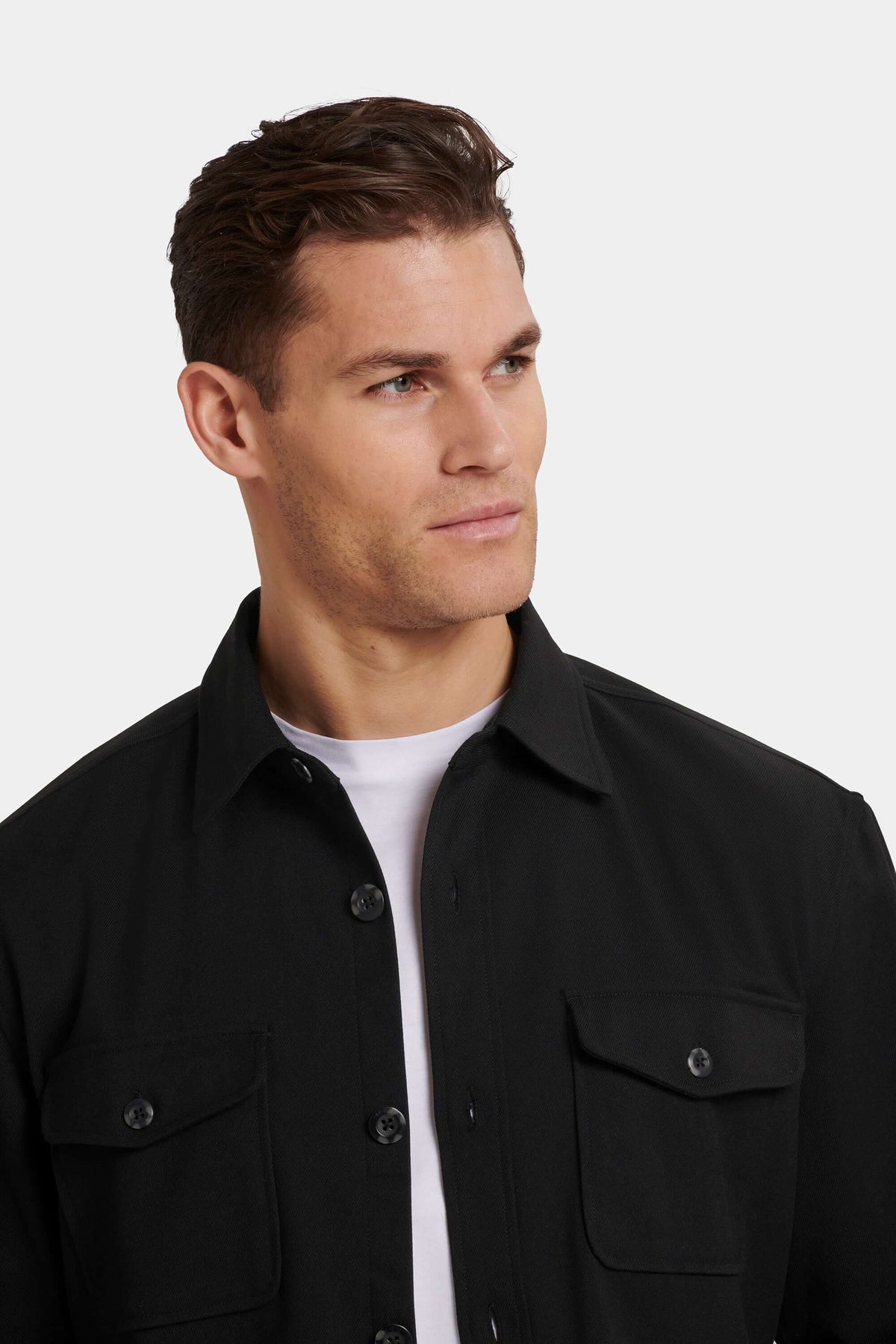 Men's Stretch Long Sleeve Patch Pocket Overshirt