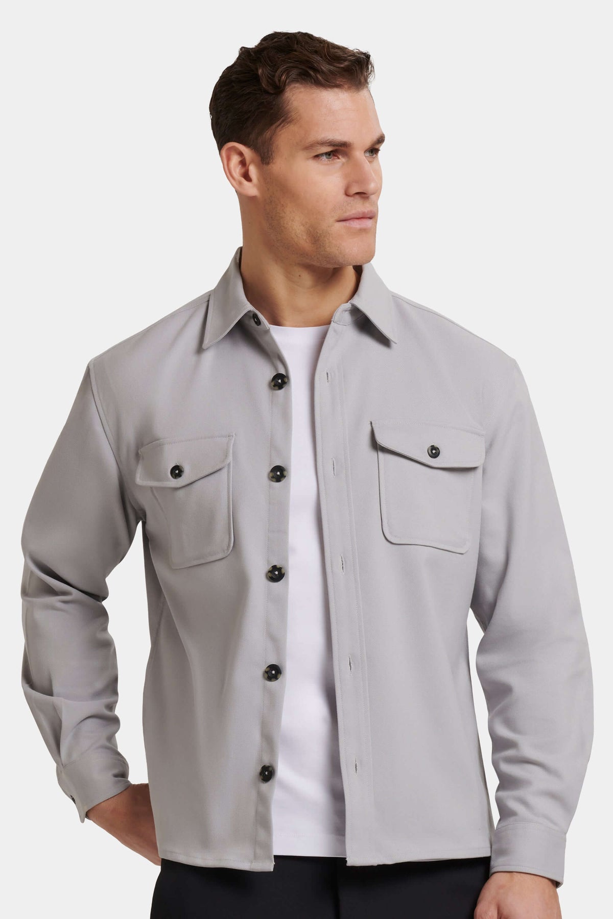 Men's Stretch Long Sleeve Patch Pocket Overshirt