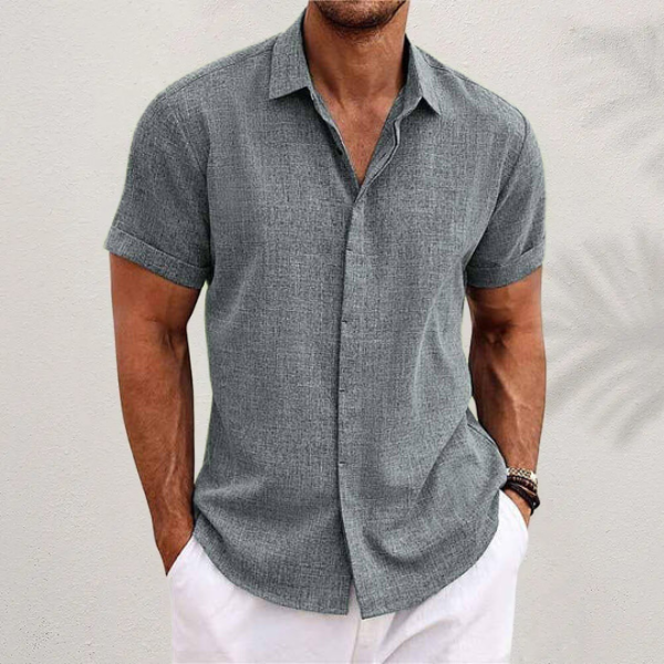 Men's Short Sleeve Textured Shirt view 3