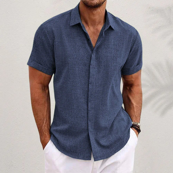Men's Short Sleeve Textured Shirt view 4