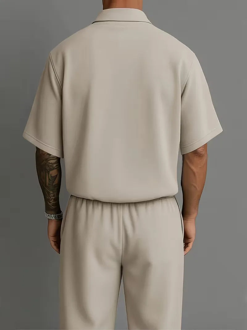 Men's Relaxed Fit Short Sleeve Casual Two Piece Set