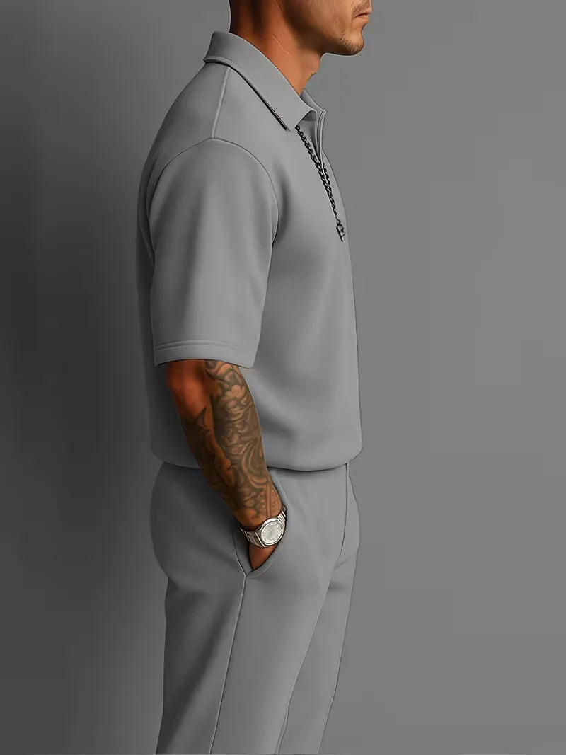 Men's Relaxed Fit Short Sleeve Casual Two Piece Set