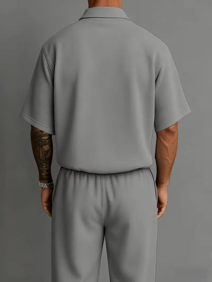 Men's Relaxed Fit Short Sleeve Casual Two Piece Set
