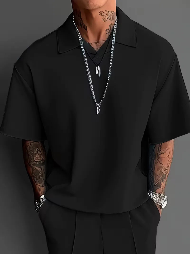 Men's Relaxed Fit Short Sleeve Casual Two Piece Set