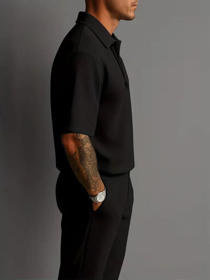 Men's Relaxed Fit Short Sleeve Casual Two Piece Set