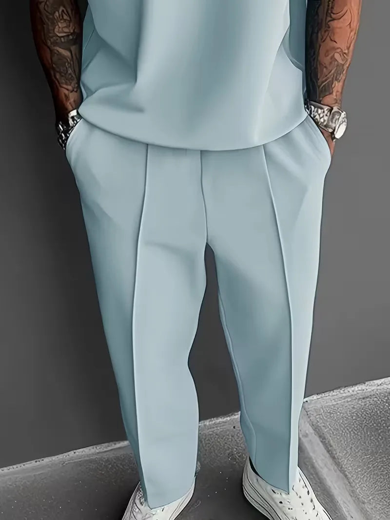 Men's Relaxed Fit Short Sleeve Casual Two Piece Set