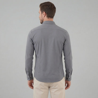 Men's Slim Fit Mandarin Collar Long Sleeve Button Front Shirt