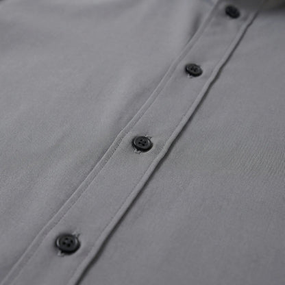 Men's Slim Fit Mandarin Collar Long Sleeve Button Front Shirt