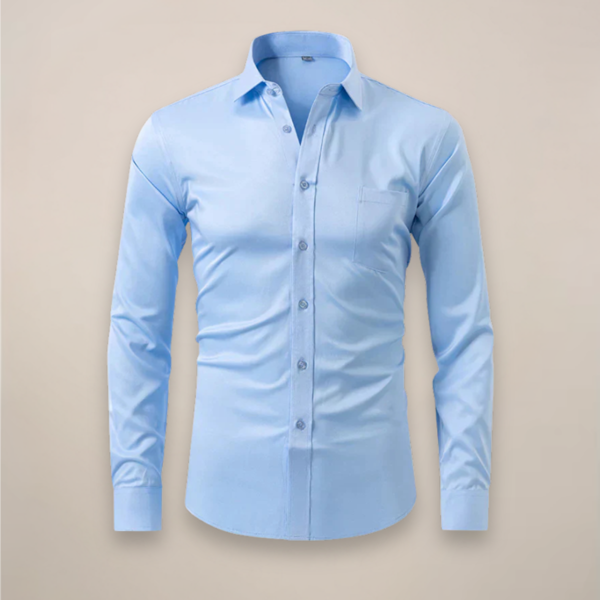 Men's Relaxed Fit Long Sleeve Button Front Patch Pocket Shirt