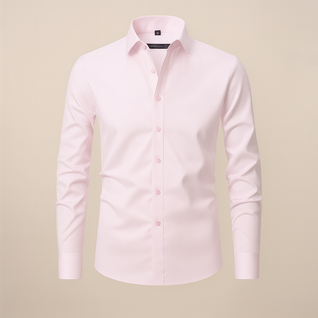 Men's Relaxed Fit Long Sleeve Button Front Patch Pocket Shirt
