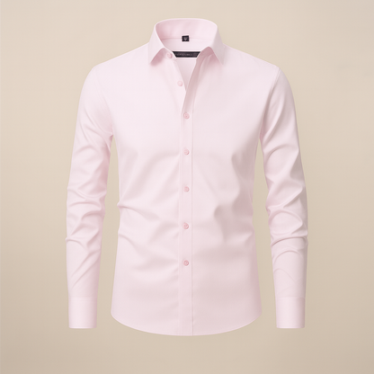 Men's Relaxed Fit Long Sleeve Button Front Patch Pocket Shirt