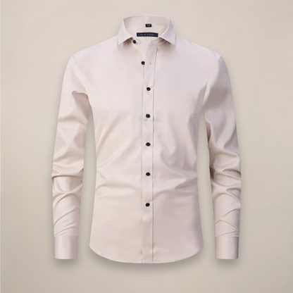 Men's Relaxed Fit Long Sleeve Button Front Patch Pocket Shirt