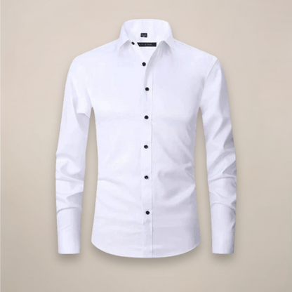 Men's Relaxed Fit Long Sleeve Button Front Patch Pocket Shirt