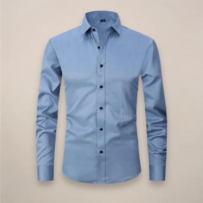 Men's Relaxed Fit Long Sleeve Button Front Patch Pocket Shirt