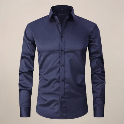 Men's Relaxed Fit Long Sleeve Button Front Patch Pocket Shirt