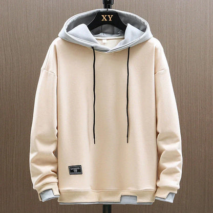Men's Black Hoodie in Beige