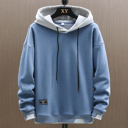 Men's Black Hoodie in Blue