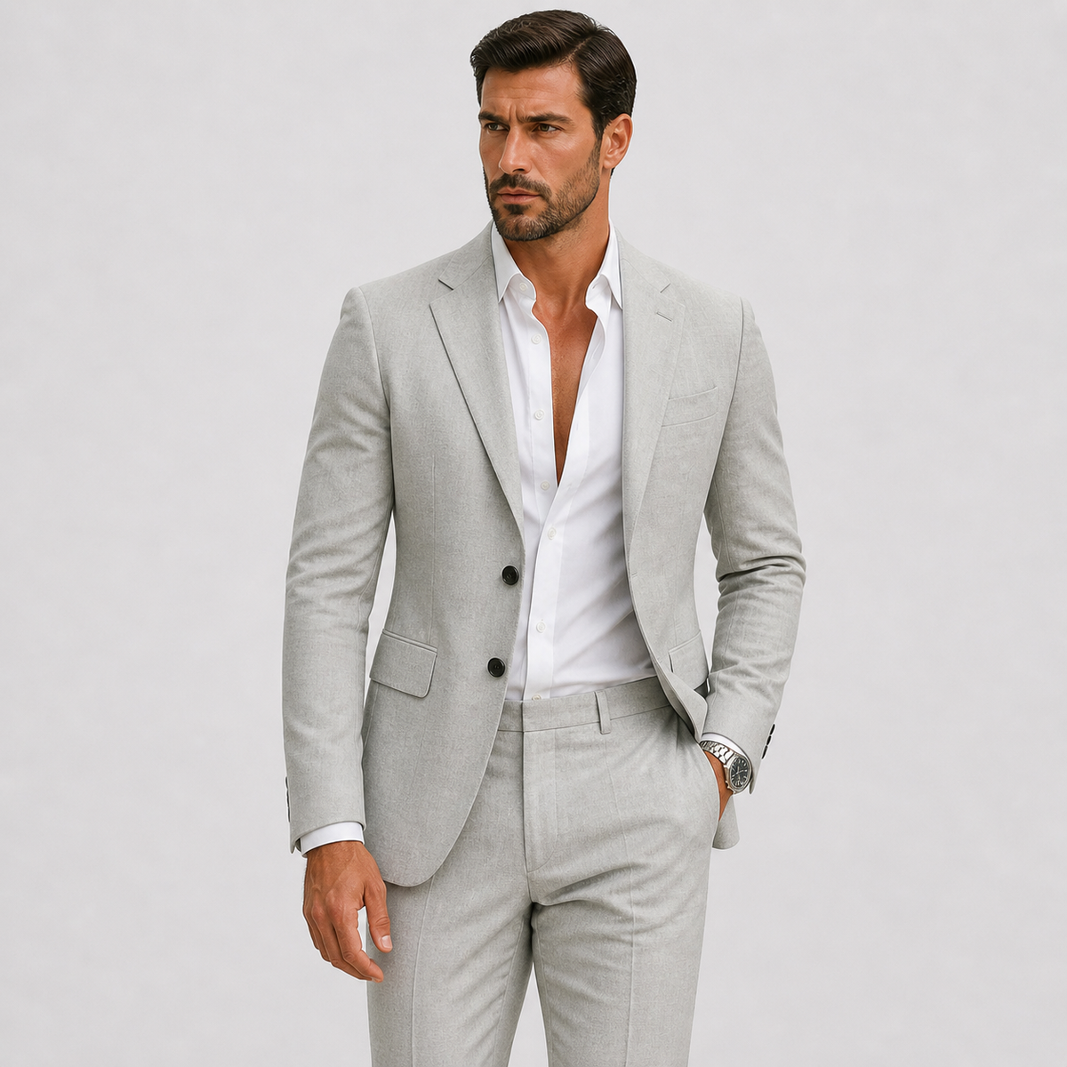 Men's Slim Fit Two Piece Set view 8