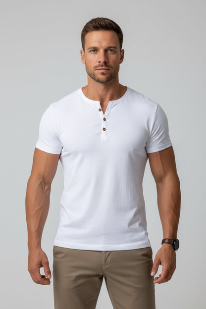 Men's Button Front T Shirt