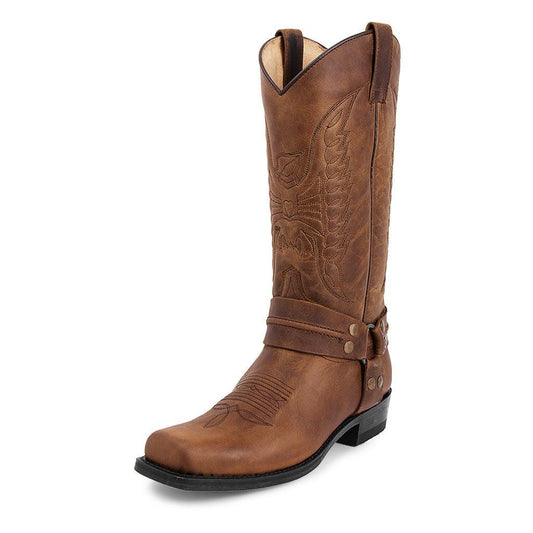 Men's Brown Square Toe Ankle Boots