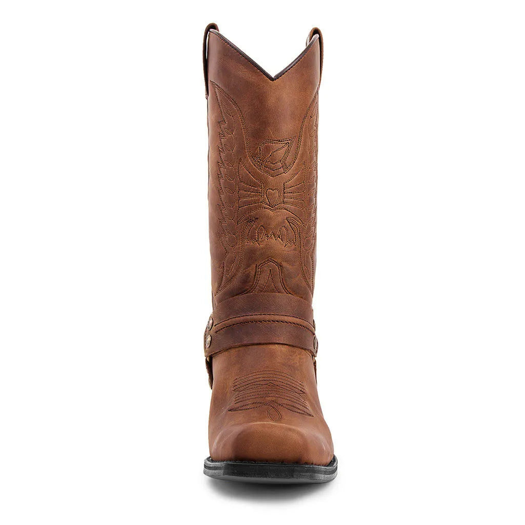 Men's Brown Square Toe Ankle Boots