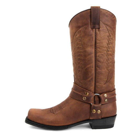 Men's Brown Square Toe Ankle Boots