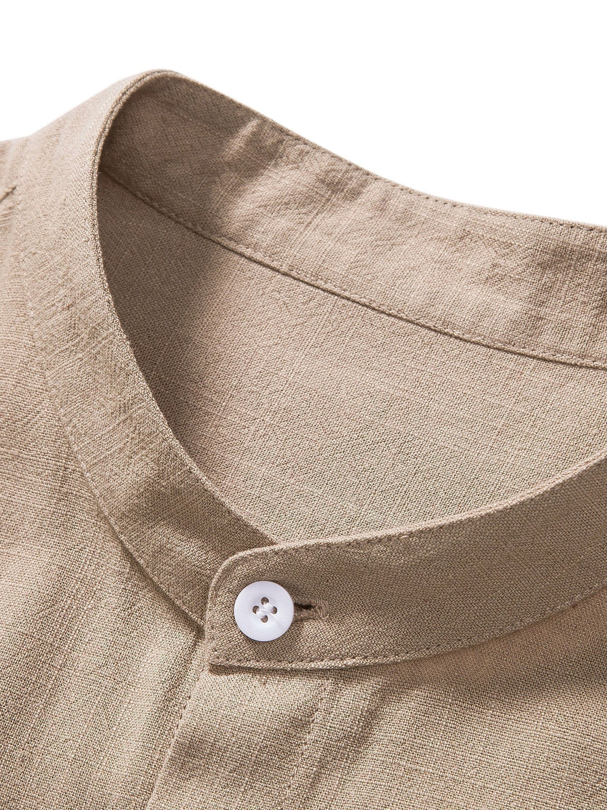 Men's Drawstring Short Sleeve Button Front Two Piece Set view 10