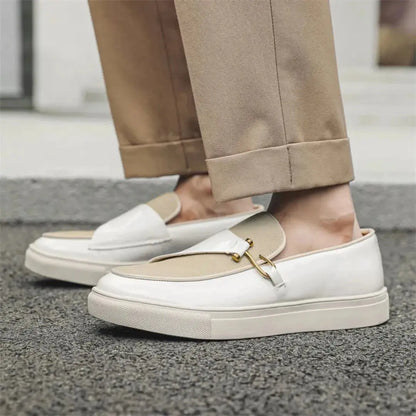 Men's White Platform Loafers
