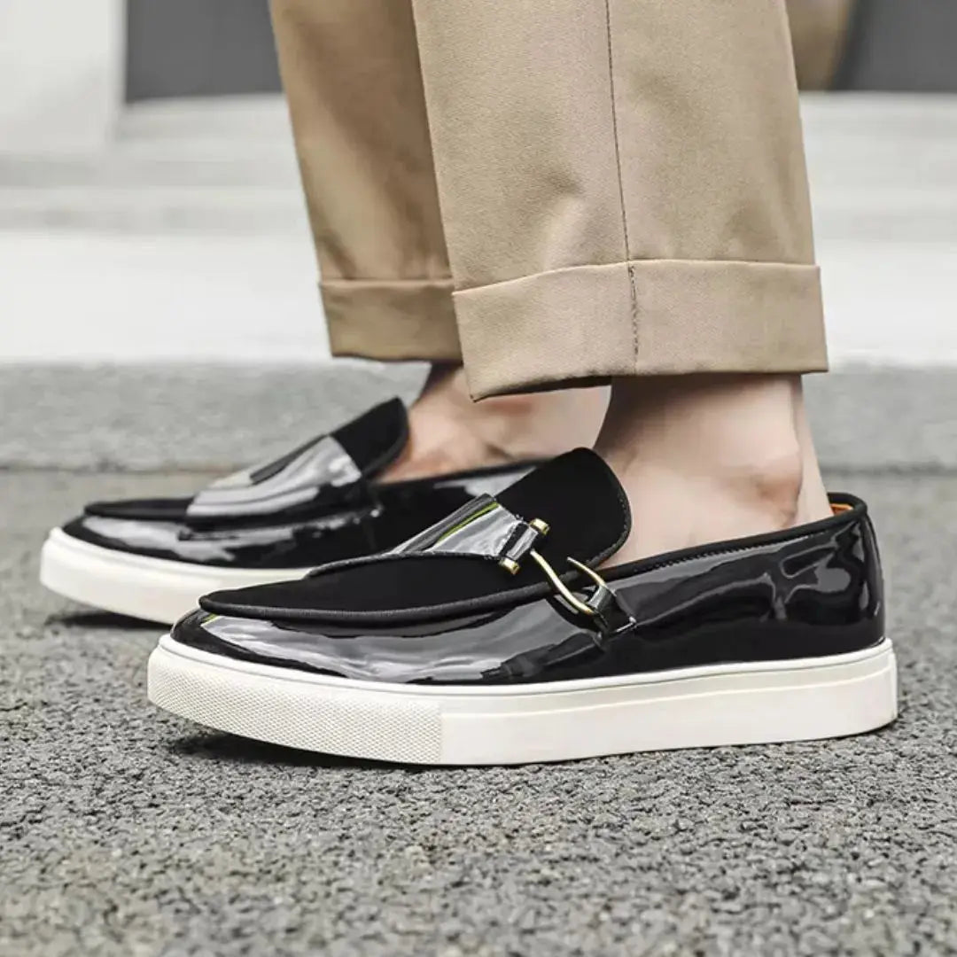 Men's White Platform Loafers