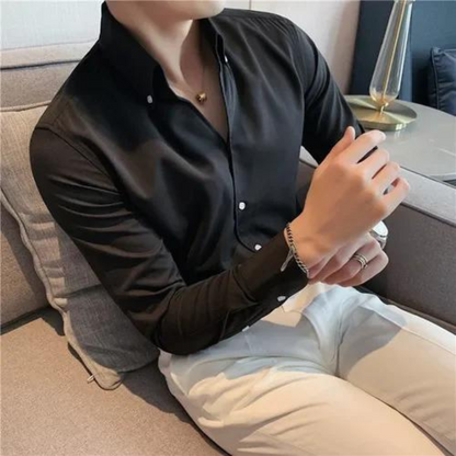 Men's Slim Fit Long Sleeve Shirt view 4