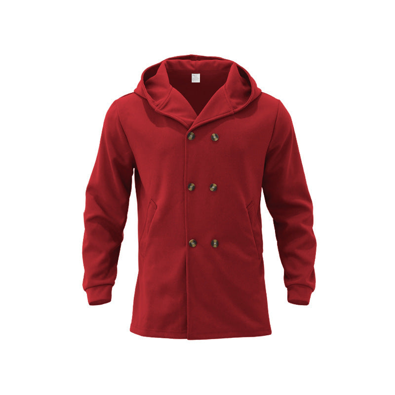 Men's Red Double Breasted Trench Coat