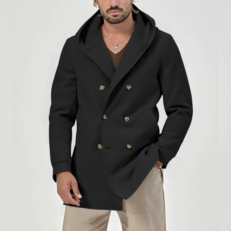 Men's Red Double Breasted Trench Coat