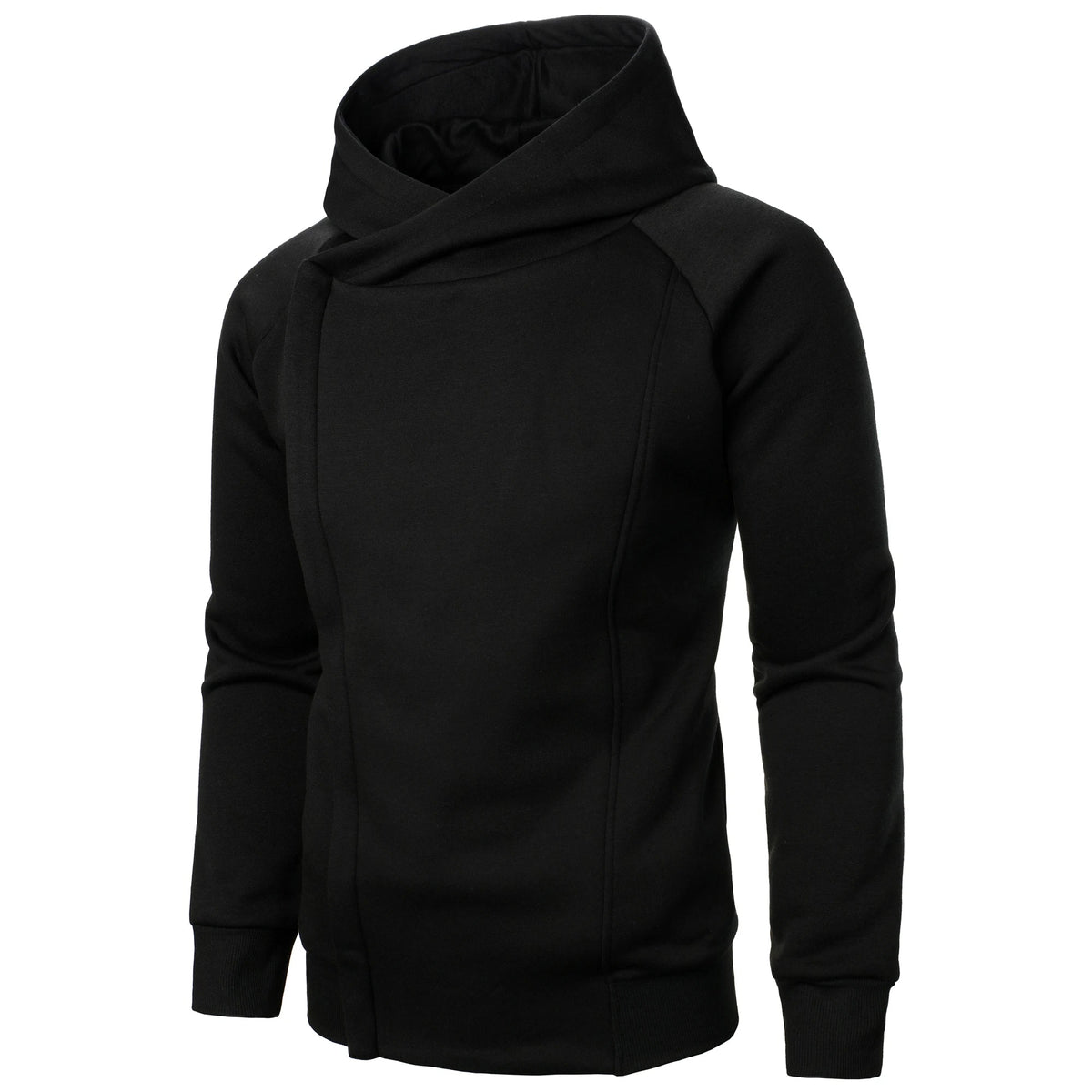 Men's Knitted Zip Up Patch Pocket Hoodie