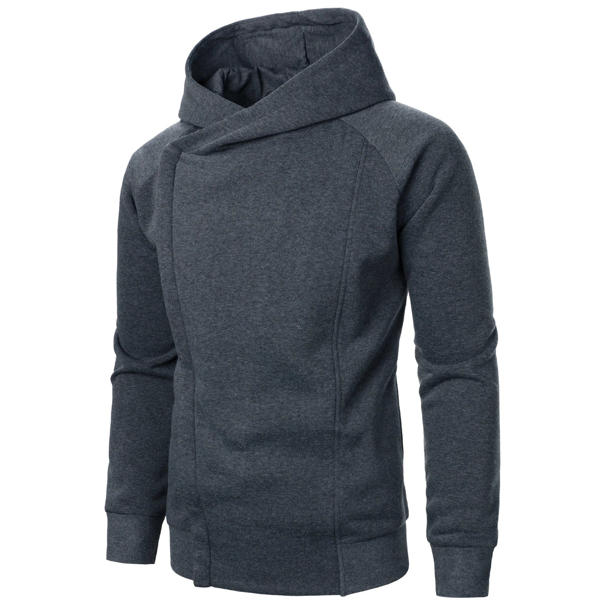 Men's Knitted Zip Up Patch Pocket Hoodie