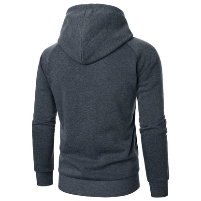 Men's Knitted Zip Up Patch Pocket Hoodie