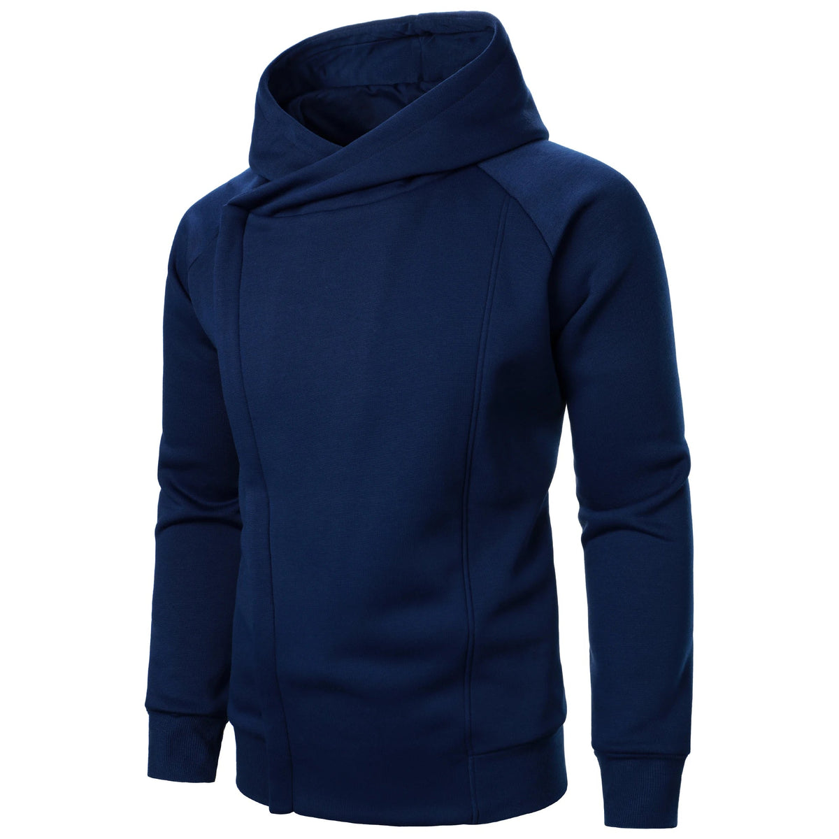 Men's Knitted Zip Up Patch Pocket Hoodie