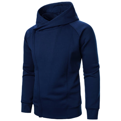 Men's Knitted Zip Up Patch Pocket Hoodie
