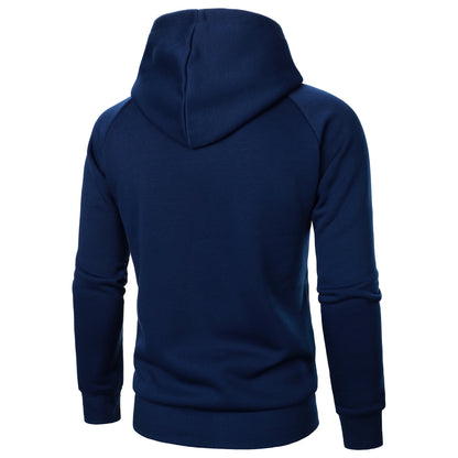 Men's Knitted Zip Up Patch Pocket Hoodie